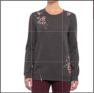 NANETTE Nanette Lepore Rose Embroidered Sweatshirt